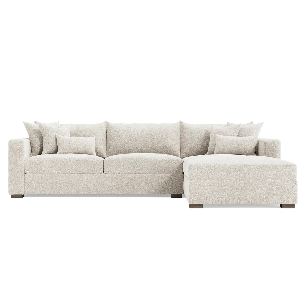 Helena Portobello Sectional Wood Foot - Ornate Home