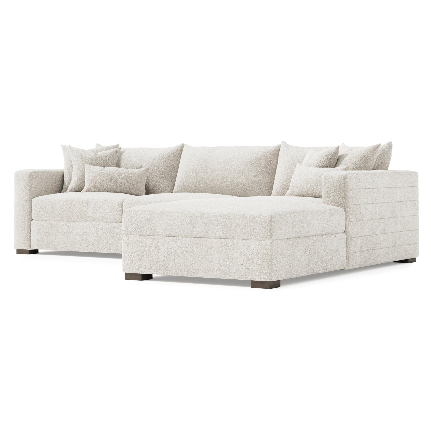 Helena Portobello Sectional Wood Foot - Ornate Home