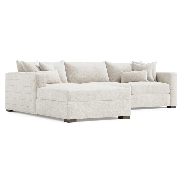 Helena Portobello Sectional Wood Foot - Ornate Home