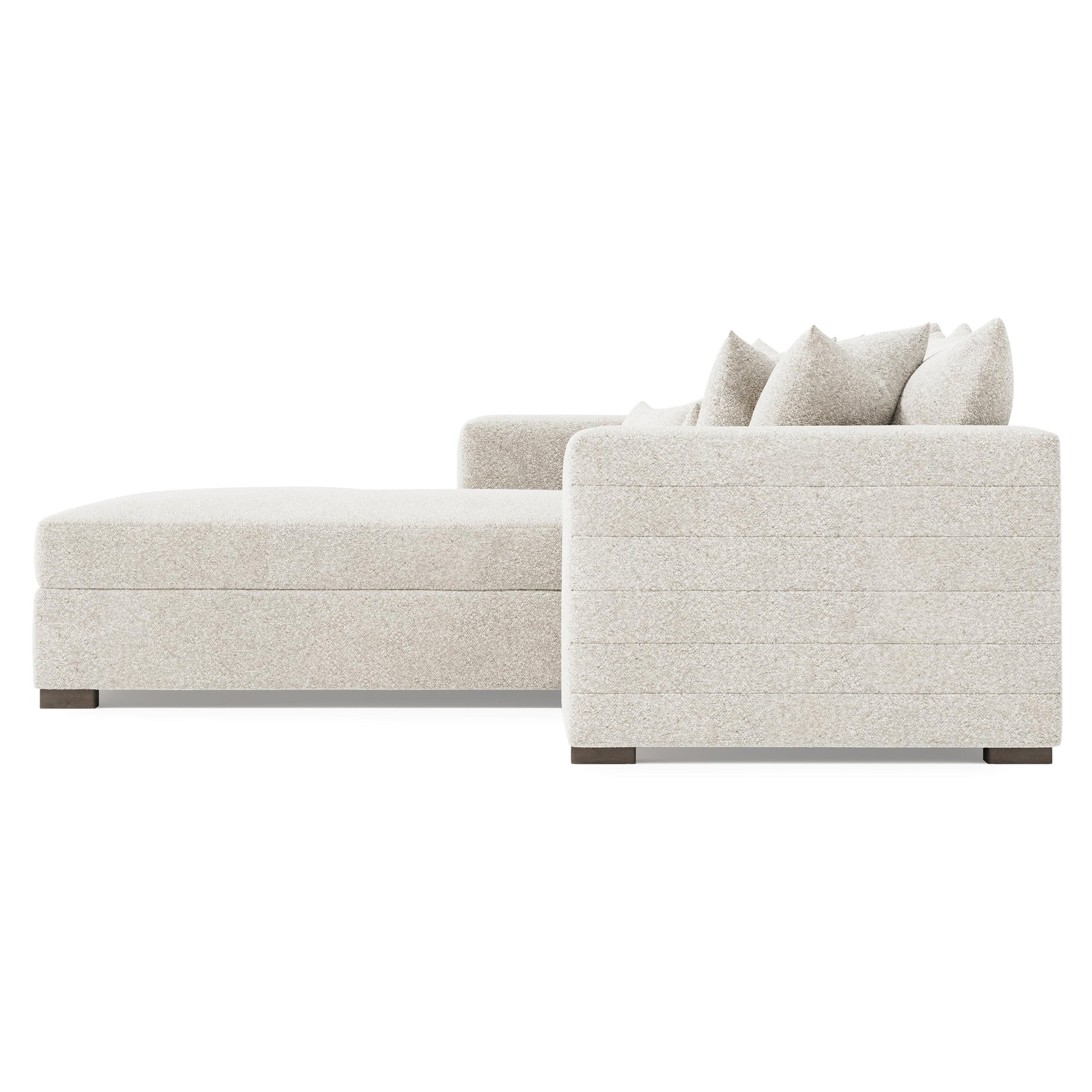 Helena Portobello Sectional Wood Foot - Ornate Home