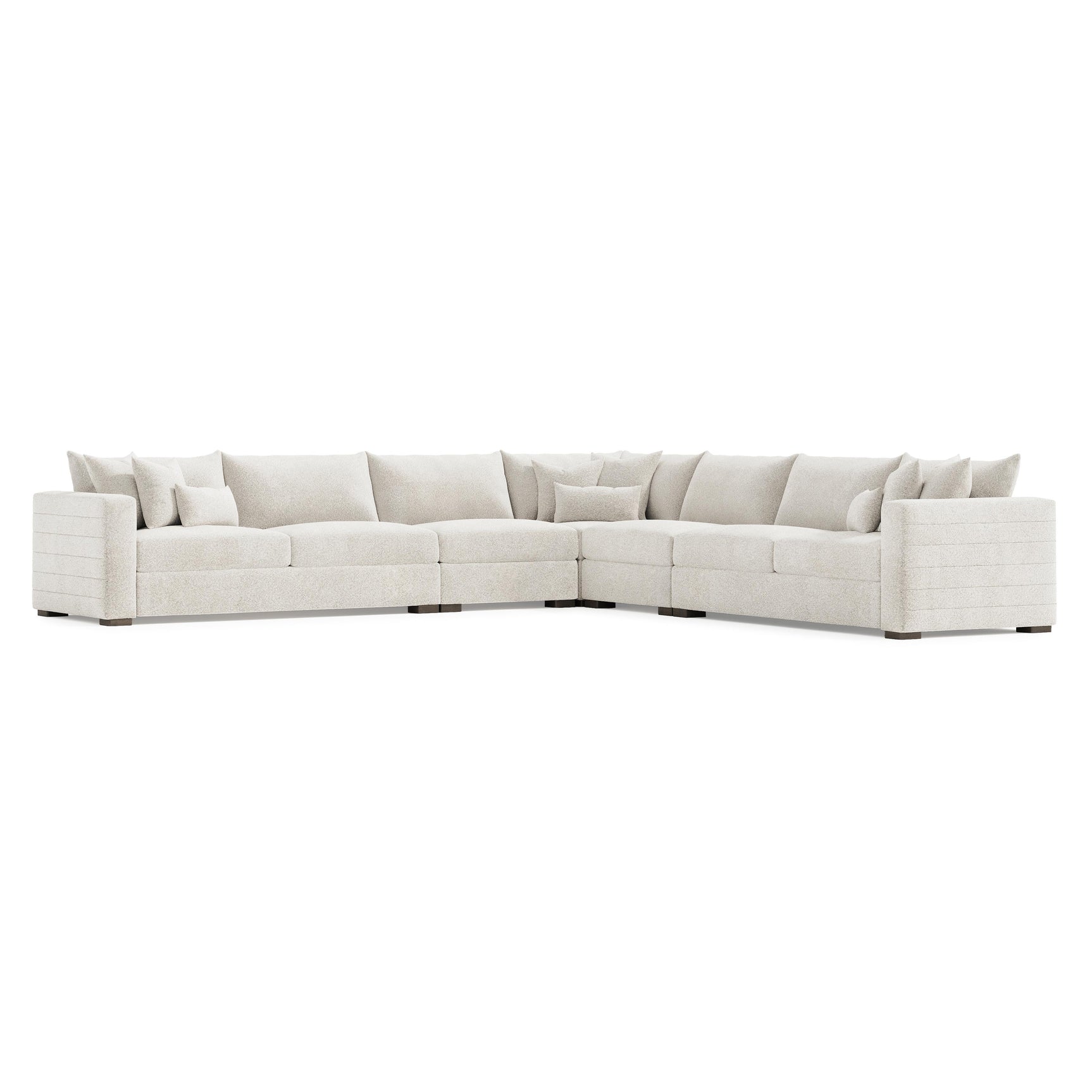 Helena Portobello Sectional Wood Foot - Ornate Home