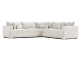 Helena White/Cream 3-Piece Fabric Sectional Metal Foot - Ornate Home