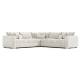 Helena White/Cream 3-Piece Fabric Sectional Metal Foot - Ornate Home
