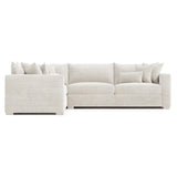 Helena White/Cream 3-Piece Fabric Sectional Metal Foot - Ornate Home