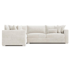 Helena White/Cream 3-Piece Fabric Sectional Metal Foot - Ornate Home