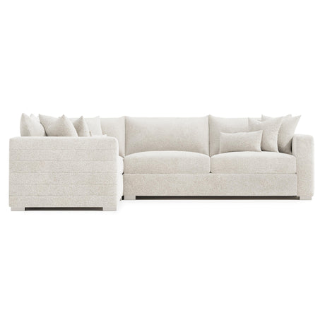 Helena White/Cream 3-Piece Fabric Sectional Metal Foot - Ornate Home