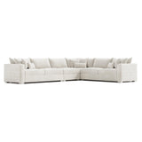 Helena White/Cream 4-Piece Fabric Sectional Metal Foot - Ornate Home