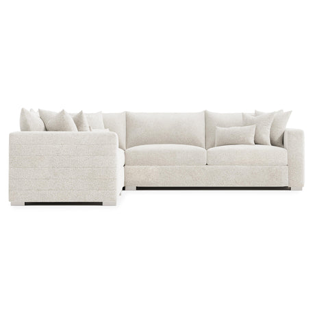 Helena White/Cream 4-Piece Fabric Sectional Metal Foot - Ornate Home