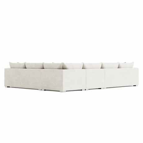 Helena White/Cream 4-Piece Fabric Sectional Metal Foot - Ornate Home