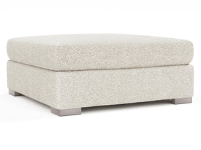 Helena White/Cream Fabric Bumper Ottoman Metal Foot - Ornate Home