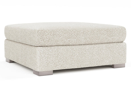 Helena White/Cream Fabric Bumper Ottoman Metal Foot - Ornate Home