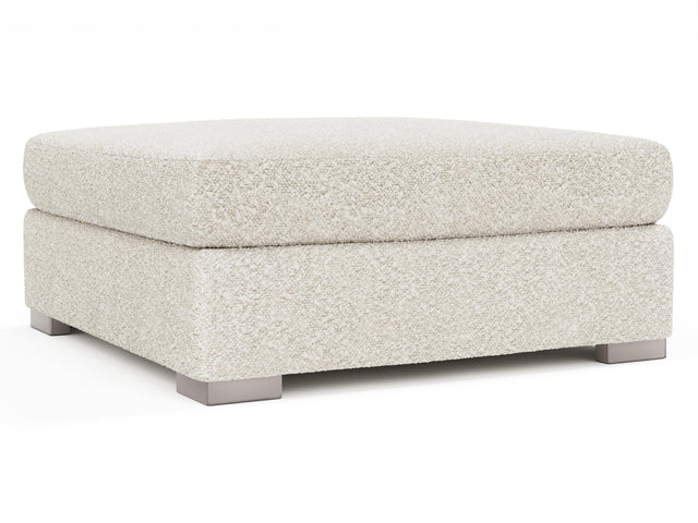 Helena White/Cream Fabric Bumper Ottoman Metal Foot - Ornate Home