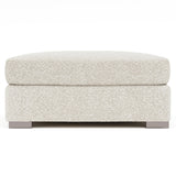 Helena White/Cream Fabric Bumper Ottoman Metal Foot - Ornate Home