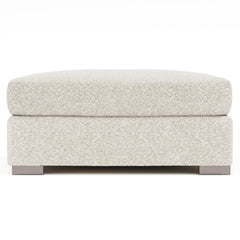 Helena White/Cream Fabric Bumper Ottoman Metal Foot - Ornate Home