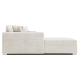 Helena White/Cream Fabric Left-Arm Chaise Sectional Metal Foot - Ornate Home