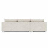 Helena White/Cream Fabric Left-Arm Chaise Sectional Metal Foot - Ornate Home