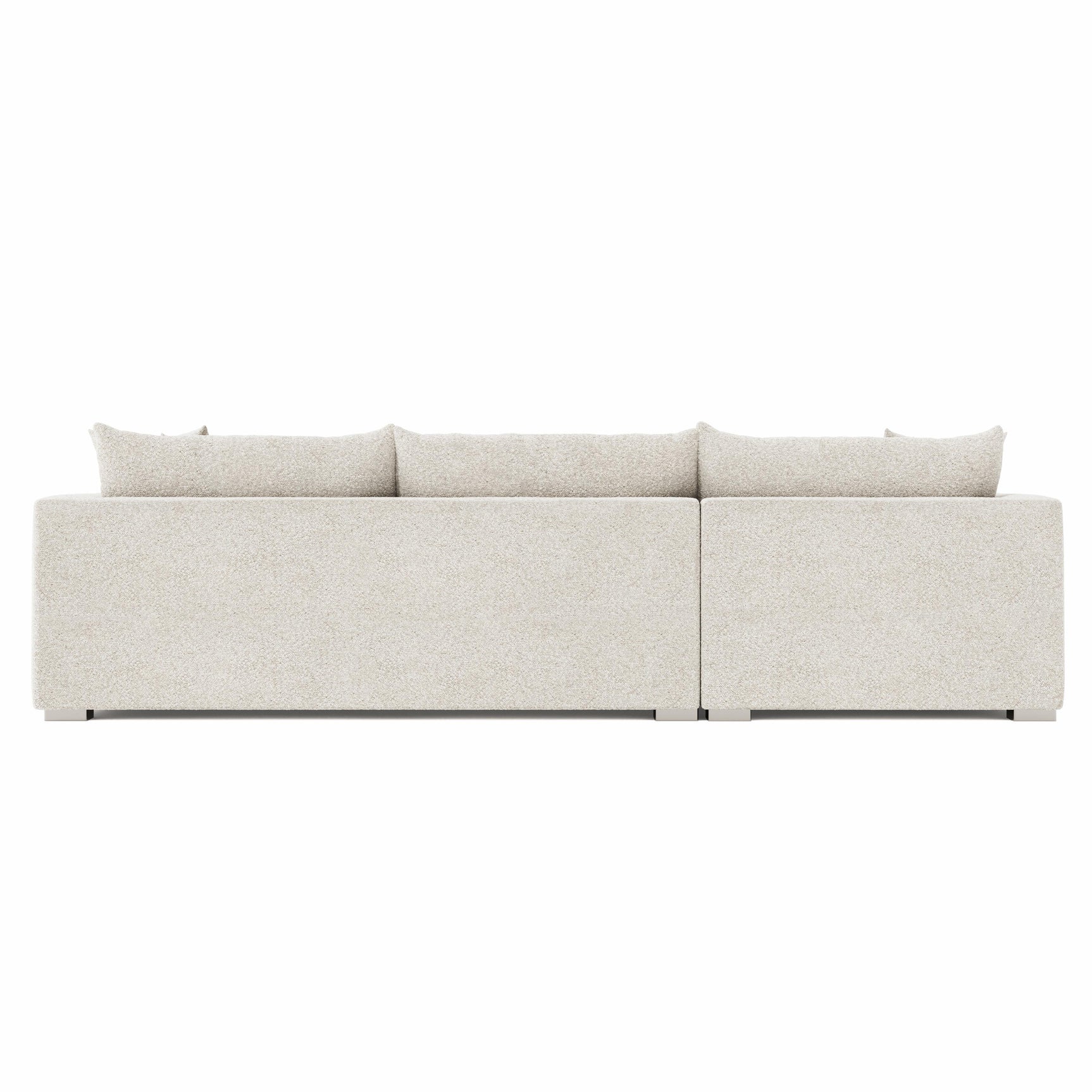 Helena White/Cream Fabric Left-Arm Chaise Sectional Metal Foot - Ornate Home