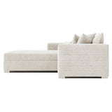 Helena White/Cream Fabric Left-Arm Chaise Sectional Metal Foot - Ornate Home