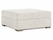 Helena White/Cream Fabric Ottoman Wood Foot - Ornate Home