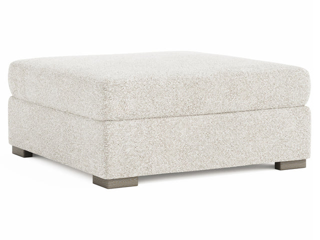 Helena White/Cream Fabric Ottoman Wood Foot - Ornate Home