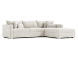 Helena White/Cream Fabric Right-Arm Chaise Sectional Metal Foot - Ornate Home