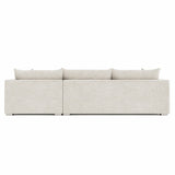 Helena White/Cream Fabric Right-Arm Chaise Sectional Metal Foot - Ornate Home