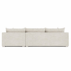 Helena White/Cream Fabric Right-Arm Chaise Sectional Metal Foot - Ornate Home