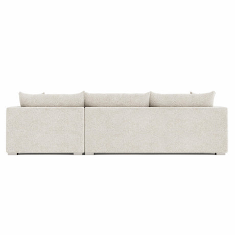 Helena White/Cream Fabric Sectional Metal Foot - Ornate Home