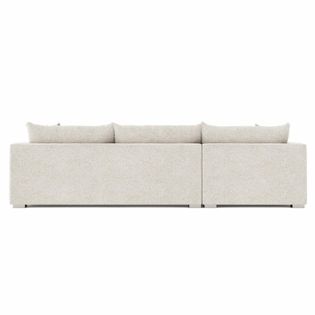 Helena White/Cream Fabric Sectional Metal Foot - Ornate Home