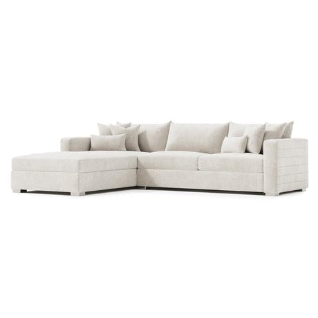Helena White/Cream Fabric Sectional Metal Foot - Ornate Home