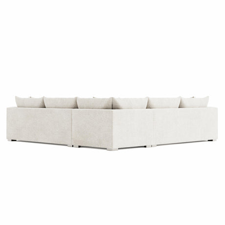 Helena White/Cream Fabric Sectional Metal Foot - Ornate Home