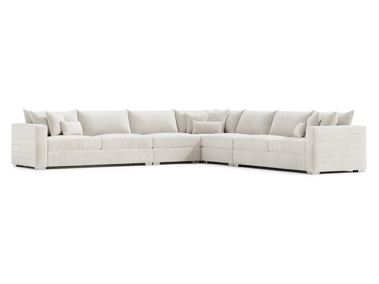 Helena White/Cream Fabric Sectional - Ornate Home