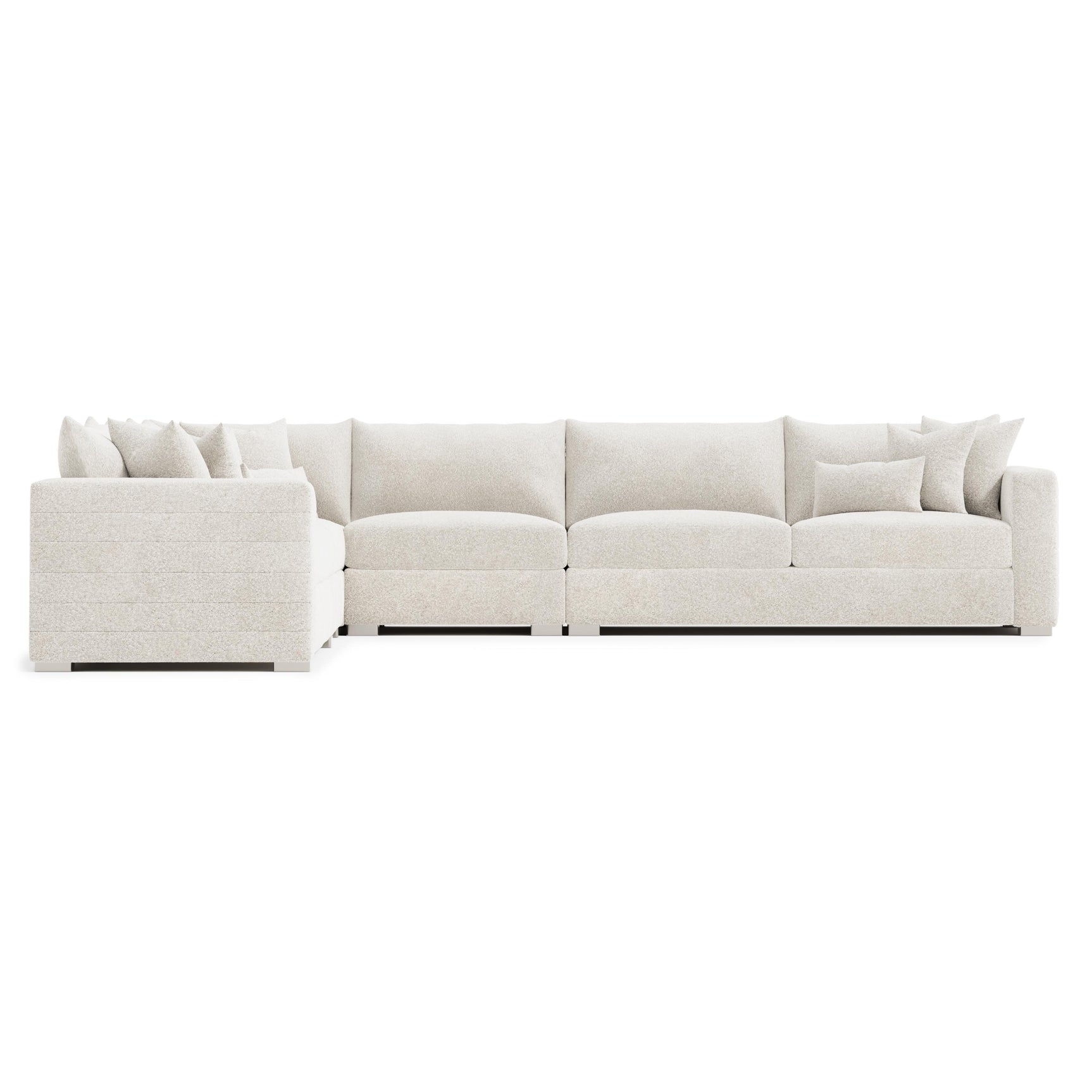 Helena White/Cream Fabric Sectional - Ornate Home