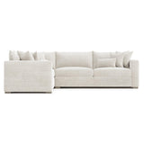Helena White/Cream Fabric Sectional Wood Foot (Wide Modular Layout) - Ornate Home