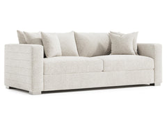 Helena White/Cream Fabric Sofa Metal Foot - Ornate Home