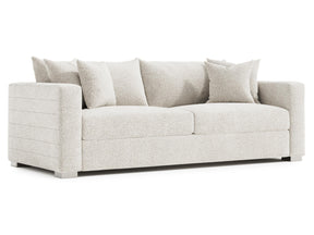 Helena White/Cream Fabric Sofa Metal Foot - Ornate Home