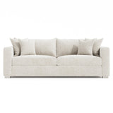 Helena White/Cream Fabric Sofa Metal Foot - Ornate Home