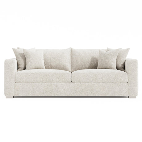 Helena White/Cream Fabric Sofa Metal Foot - Ornate Home