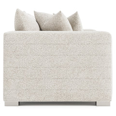 Helena White/Cream Fabric Sofa Metal Foot - Ornate Home