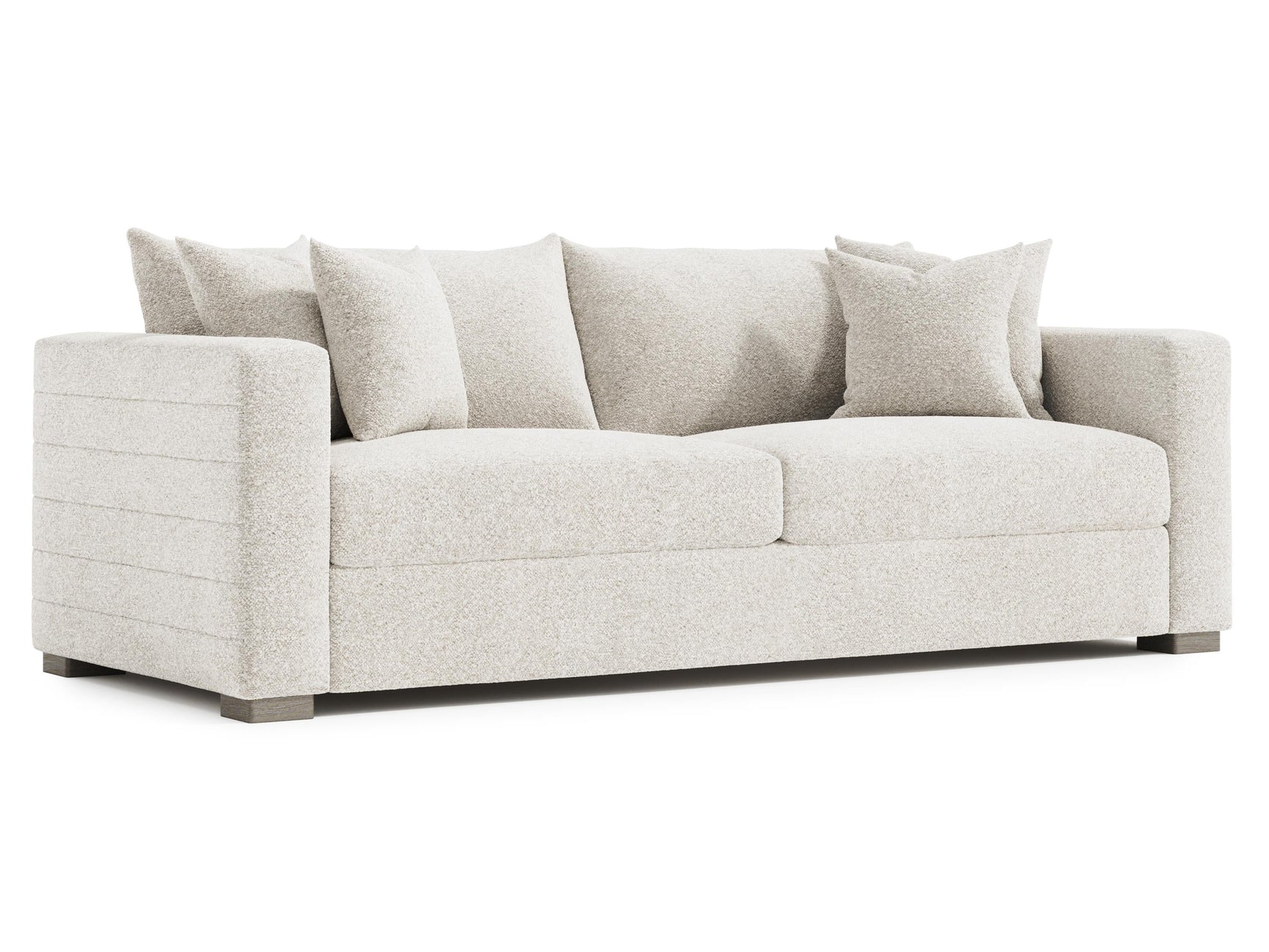 Helena White/Cream Fabric Sofa Wood Foot - Ornate Home