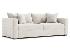 Helena White/Cream Fabric Sofa Wood Foot - Ornate Home