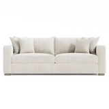 Helena White/Cream Fabric Sofa Wood Foot - Ornate Home