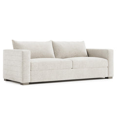 Helena White/Cream Fabric Sofa Wood Foot - Ornate Home