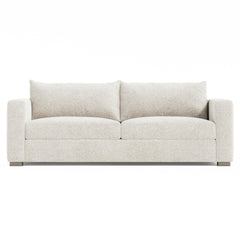 Helena White/Cream Fabric Sofa Wood Foot - Ornate Home