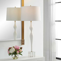 Helena White Slender Table Lamp - Ornate Home