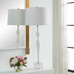 Helena White Slender Table Lamp - Ornate Home