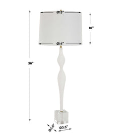 Helena White Slender Table Lamp - Ornate Home