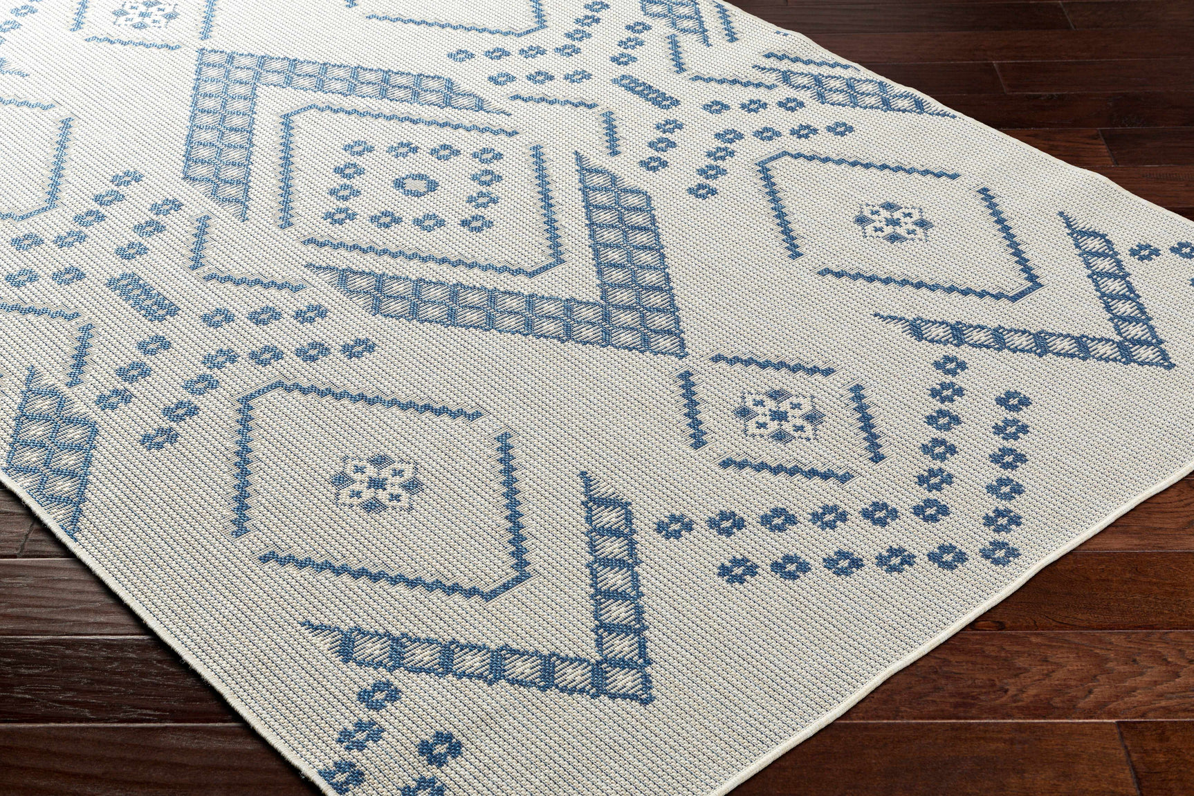 Helga Blue Outdoor Area Rug - Clearance - Ornate Home