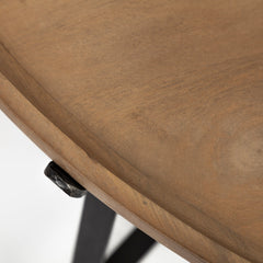 Helios Brown/Black Solid Wood Top Metal Base Nesting Coffee Tables (Set of 2) - Ornate Home