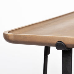 Helios Brown Rectangular Raised Edge Top Console Table